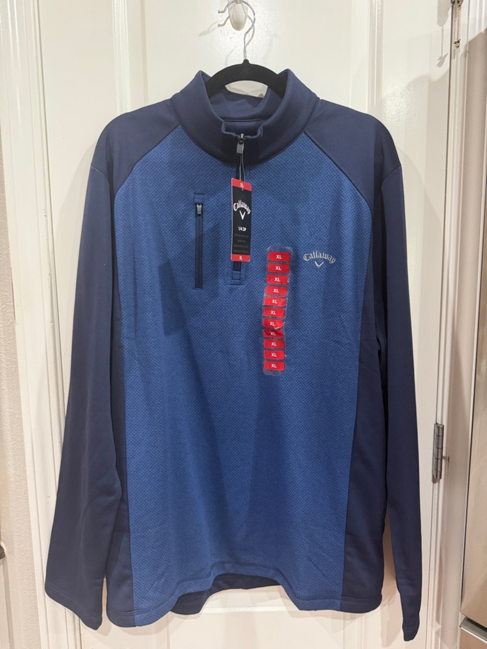 Callaway Two-Tone Blue Quarter-Zip Pullover